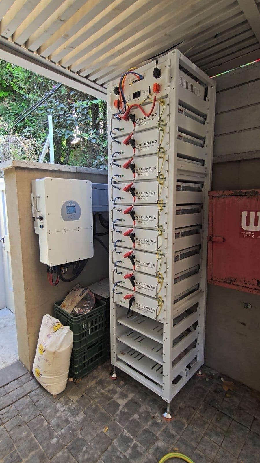 בנק סוללות אגירה ביתית בהתקנה חיצונית